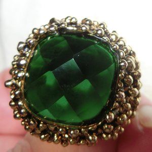 VTG Created Emerald Ring 7 CTs GP 8.5-10.75 GORGEOUS!